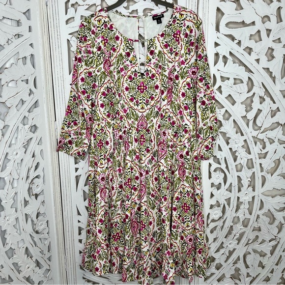 Torrid Ivory Floral Babydoll Dress - Picture 2 of 7